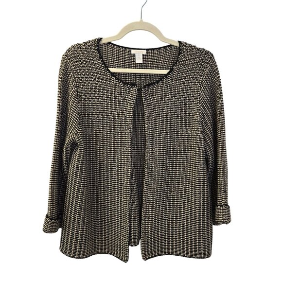 Chico's Heavy Knit 3/4 Sleeve Open Cardigan Sweater Size Chico's 1/Medium - Picture 1 of 6